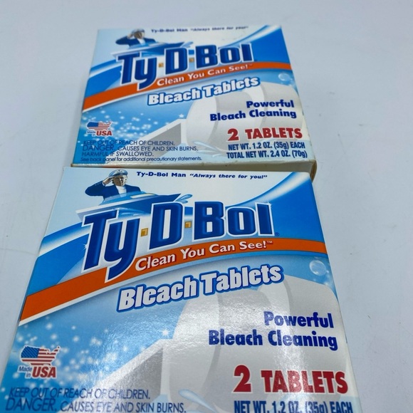 Ty-D-Bol Bleach Tablet Vintage Ty-D-Bol Bleach Tablets 393104 2 Boxes 4 Tablets - Picture 2 of 3